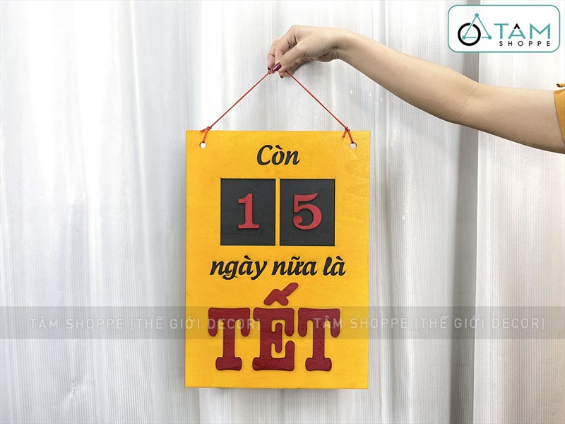 Lịch gỗ Đếm ngày đến Tết [Gỗ nhẹ - Sơn thủ công] 30x42cm LICH-03